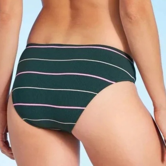 NEW Kona Sol Moderate Coverage Hipster Bikini Bottoms in Stripe - Picture 2 of 6